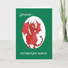 Tarjeta de cumpleaños Cute Red Dragon para persona