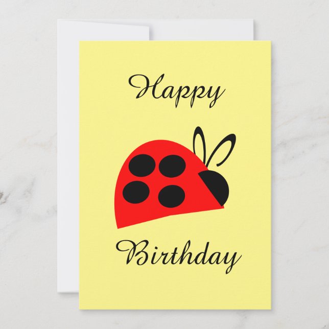 Tarjeta de cumpleaños Cute Red Ladybug (Anverso)