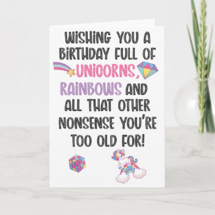 Tarjeta De Cumpleaños Cute Unicorn Para Los Fanáti