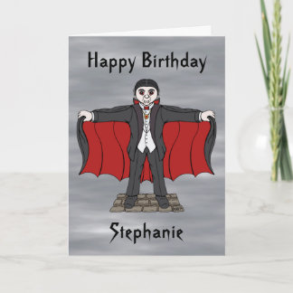 Tarjeta de cumpleaños Cute Vampire/Dracula