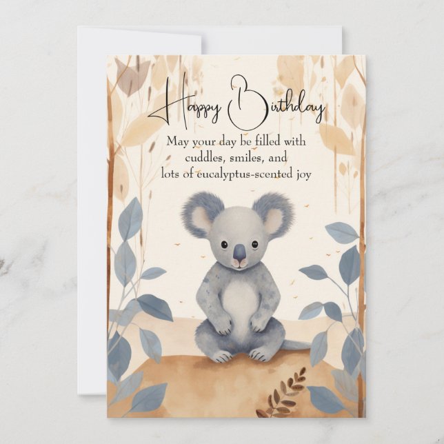 Tarjeta de cumpleaños Cutest Koala (Anverso)