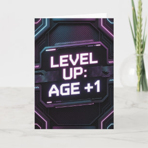 Tarjeta de cumpleaños Cyberpunk neon para hombres