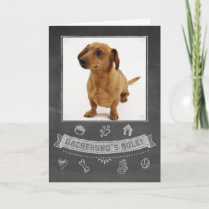 Tarjeta de cumpleaños Dachshund Chalkboard
