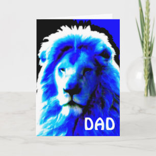 Tarjeta de cumpleaños 'DAD' de Lion Head Blue