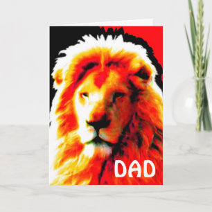 Tarjeta de cumpleaños 'DAD' de Lion Head Red