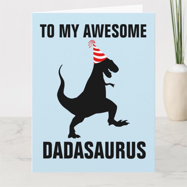 TARJETA DE CUMPLEAÑOS DADASAURUS DINOSAURIO GRANDE (Anverso)