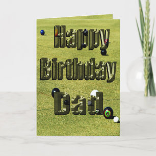 Tarjeta de cumpleaños Dads Lawn Bowls,