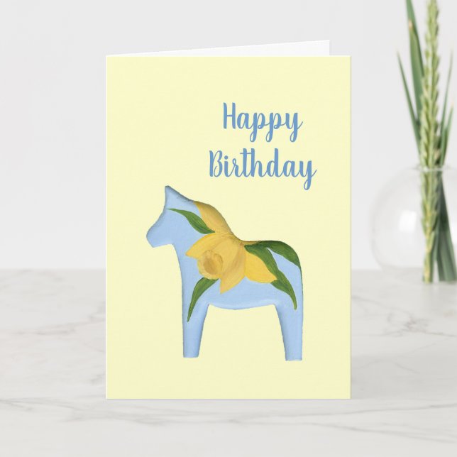 Tarjeta de cumpleaños Daffodil Horse (Anverso)