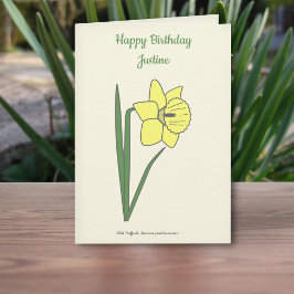 Tarjeta de cumpleaños Daffodil Pastel Flower Botan