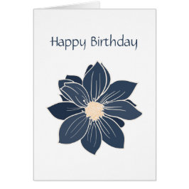 Tarjeta de cumpleaños Dahlia de flor azul personal