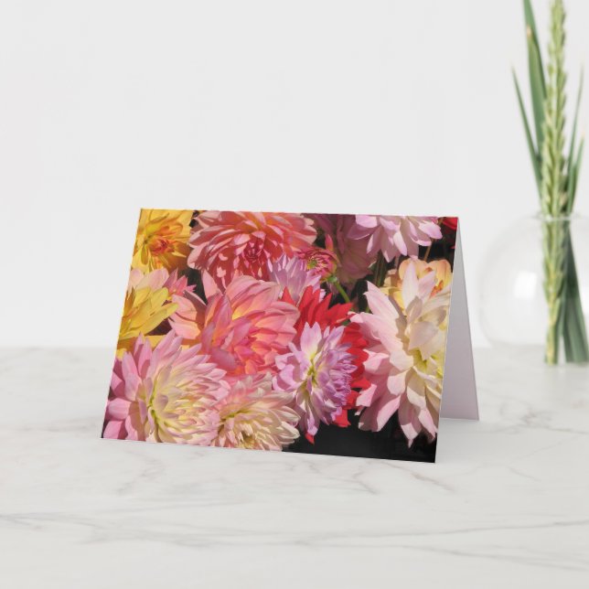 Tarjeta de cumpleaños Dahlia Flowers (Anverso)