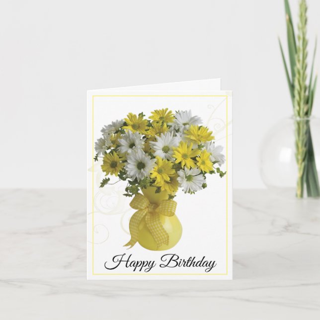Tarjeta de cumpleaños-Daisies (Anverso)