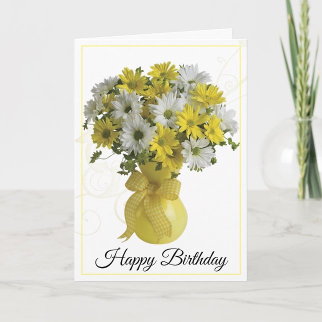 Tarjeta de cumpleaños-Daisies (Anverso)