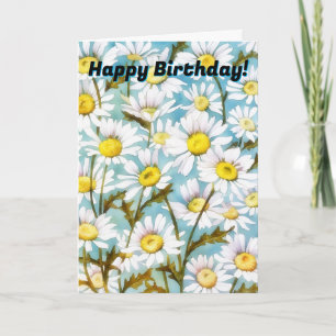 Tarjeta de cumpleaños Daisy Flower Floral