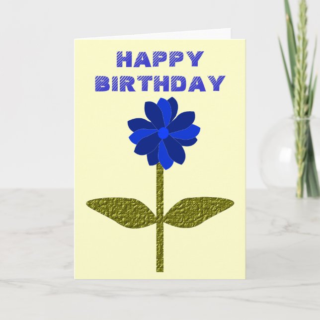 Tarjeta de cumpleaños Daisy Ocean Blue Personaliza (Anverso)