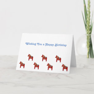 Tarjeta de cumpleaños Dala Horse