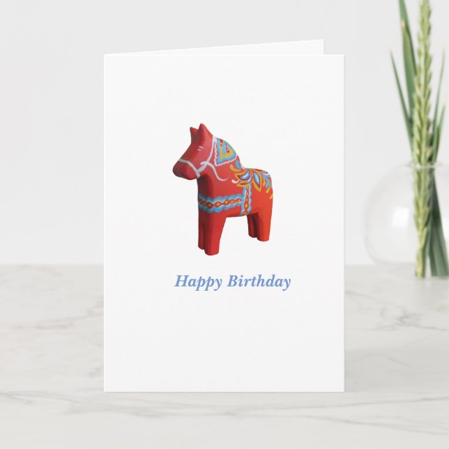 Tarjeta de cumpleaños Dala Horse (Anverso)