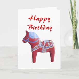 Tarjeta de cumpleaños Dala Horse