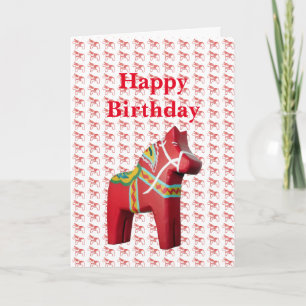 Tarjeta de cumpleaños Dala Horse