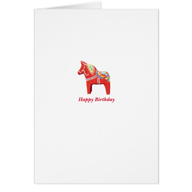 Tarjeta de cumpleaños Dala Horse (Frente)