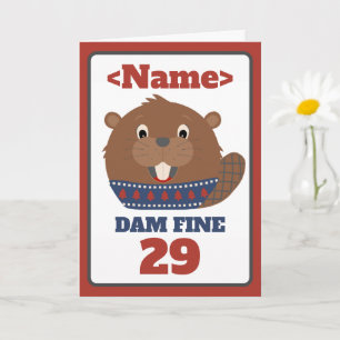 Tarjeta de cumpleaños 'DAM FINE 29' personalizable