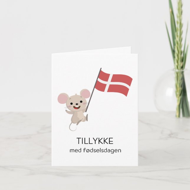 Tarjeta de cumpleaños danesa - Tillykke med fødsel (Anverso)