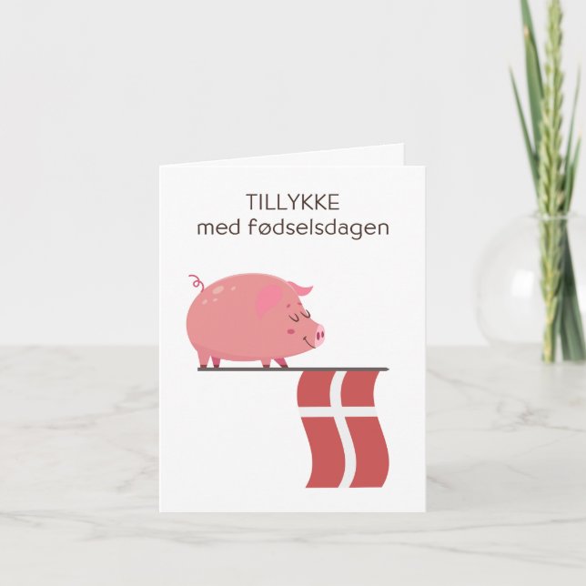 Tarjeta de cumpleaños danesa - Tillykke med fødsel (Anverso)