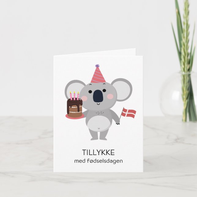 Tarjeta de cumpleaños danesa - Tillykke med fødsel (Anverso)