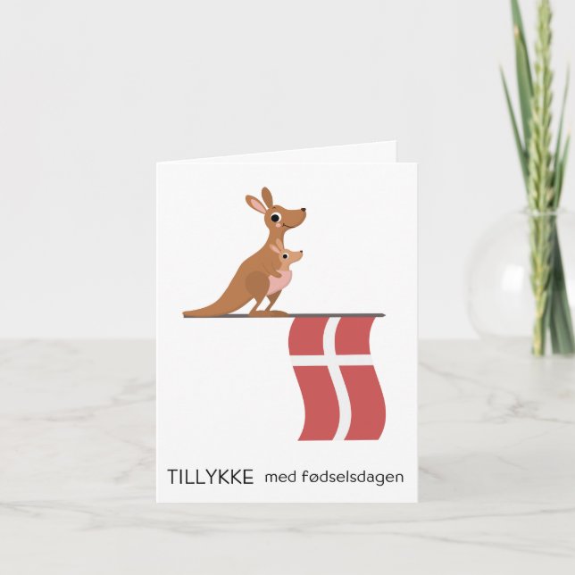 Tarjeta de cumpleaños danesa - Tillykke med fødsel (Anverso)