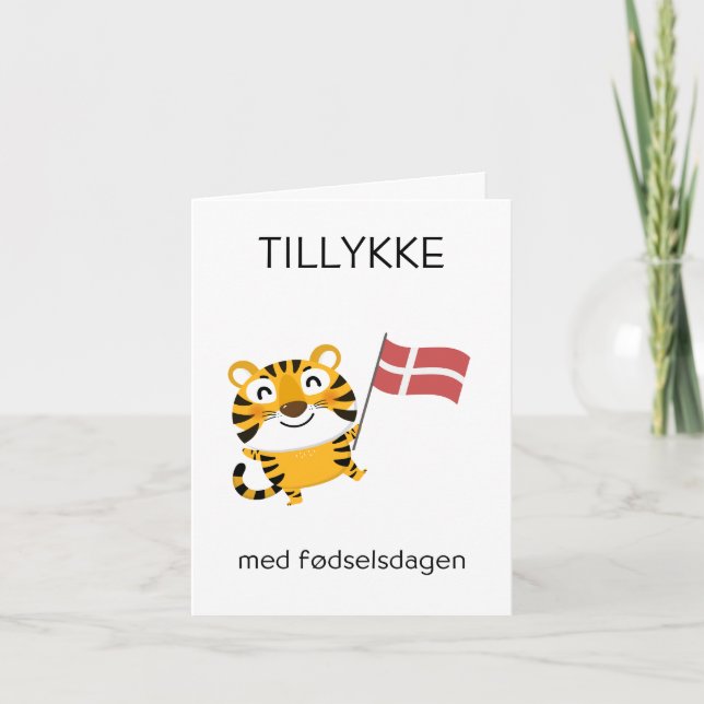 Tarjeta de cumpleaños danesa - Tillykke med fødsel (Anverso)
