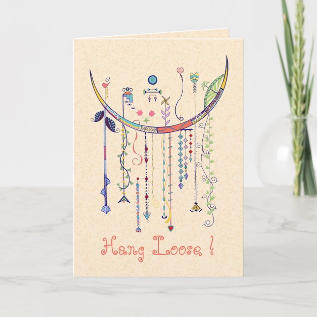 Tarjeta de cumpleaños Dangle Art de color personal (Anverso)