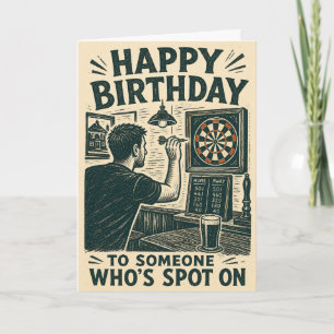 Tarjeta de cumpleaños Darts Spot On
