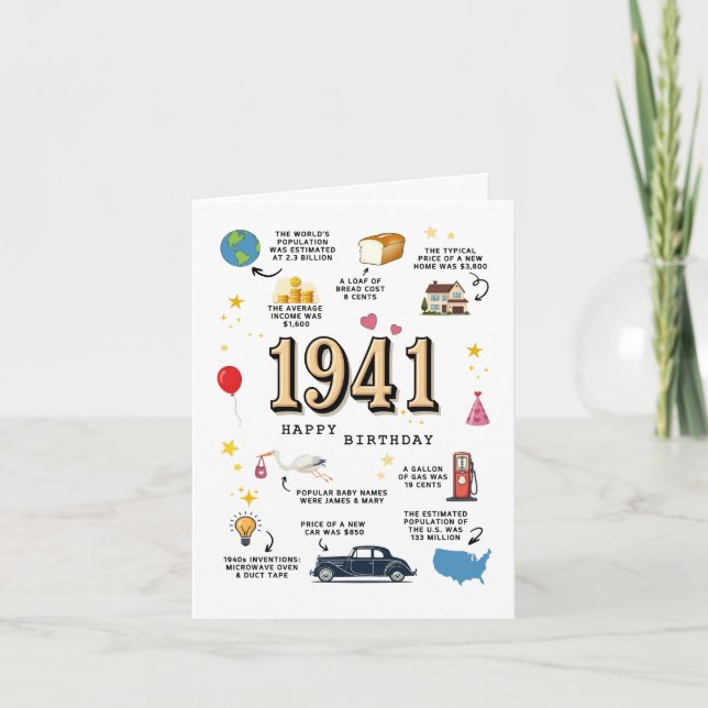 Tarjeta de cumpleaños de 1941 para papá o mamá (Anverso)