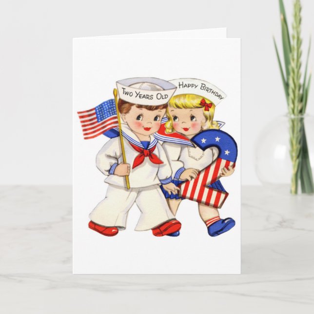 tarjeta de cumpleaños de 2 años (Anverso)