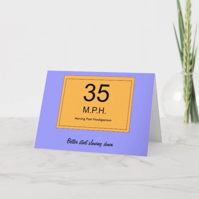Tarjeta de cumpleaños de 35 años (Anverso)
