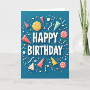 Tarjeta de cumpleaños de 3D Party