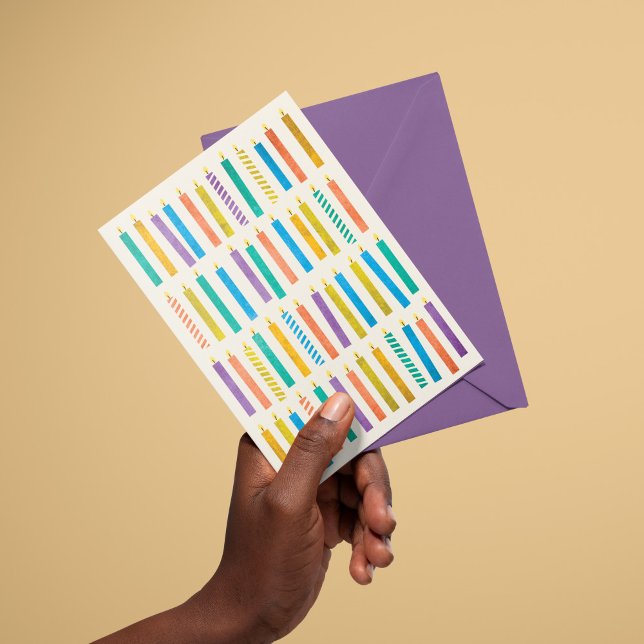 Tarjeta de cumpleaños de 50 velas coloridas (Subido por el creador)