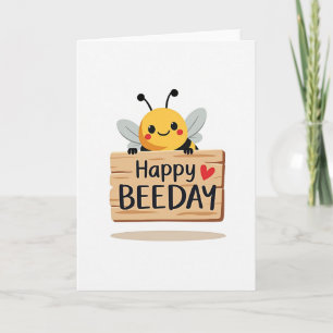 Tarjeta de cumpleaños de abeja dulce