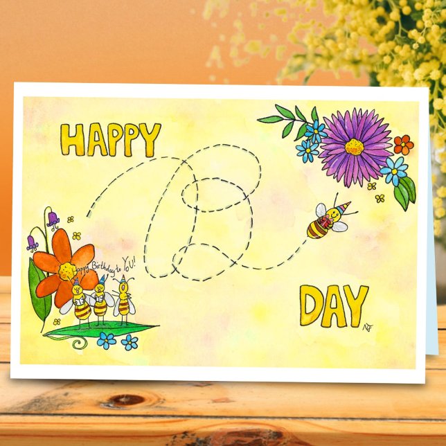 Tarjeta de cumpleaños de abejas de Nicole Janes (Subido por el creador)