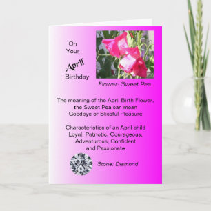 Tarjeta de cumpleaños de abril - dulce Pea y diama