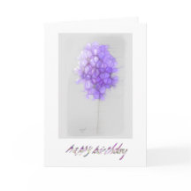TARJETA DE CUMPLEAÑOS DE ABSTRACTO MAUVE FLOWER