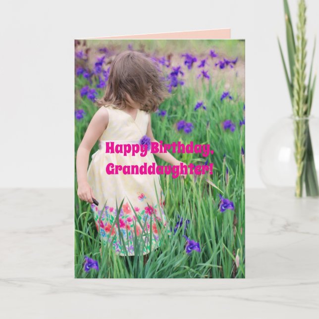 TARJETA DE CUMPLEAÑOS DE ABUELO DE FLORES PURPLE (Anverso)