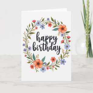 Tarjeta de cumpleaños de acuarela