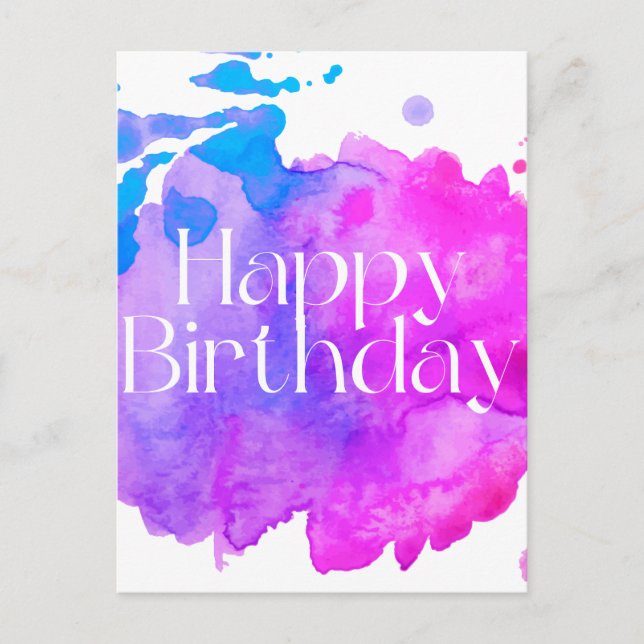 Tarjeta de cumpleaños de acuarela (Anverso)