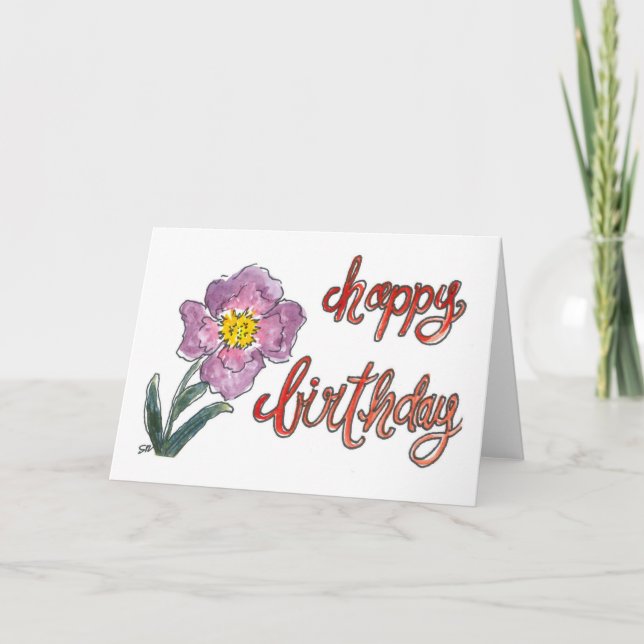 Tarjeta de cumpleaños de acuarela (Anverso)