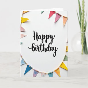 Tarjeta de cumpleaños de acuarela artística