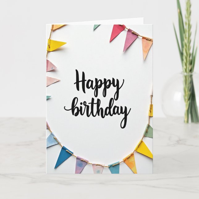Tarjeta de cumpleaños de acuarela artística (Anverso)
