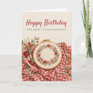 Tarjeta de cumpleaños de acuarela con bastidor de 