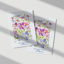 Tarjeta de cumpleaños de acuarela de flores silves