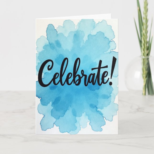 Tarjeta de cumpleaños de acuarela fluida (Anverso)